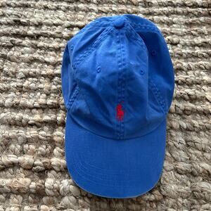 Polo Ralph Lauren Classic Cotton Dad Hat – Blue/Red – Leather Strap – Unisex